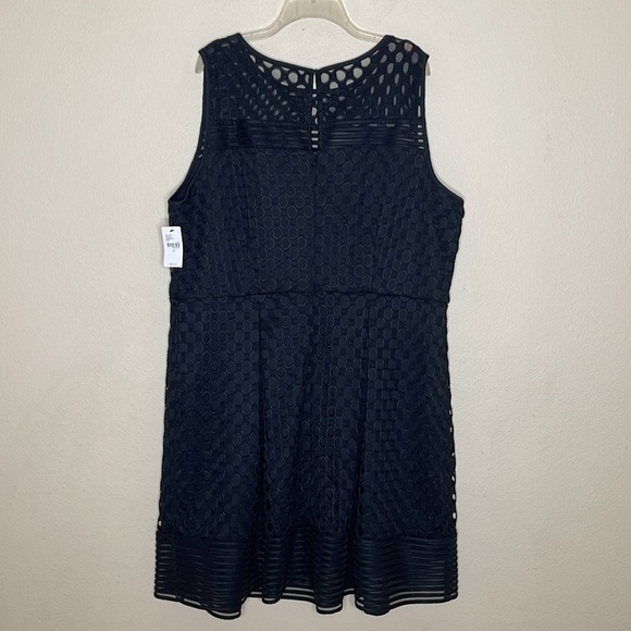 Lane Bryant Black Sleeveless A Line Stretch Dots Party Dress Plus Size 24 New - Picture 4 of 8